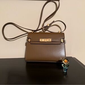 NEW Brown Shoulder Crossbody Bag with Gold Hardware